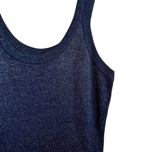 MSRP 225 NEW COS SEQUIN DRESS SMALL MIDI TRUMPET STYLE TANK KNIT SHIMMER SEQUINS - Picture 4 of 12
